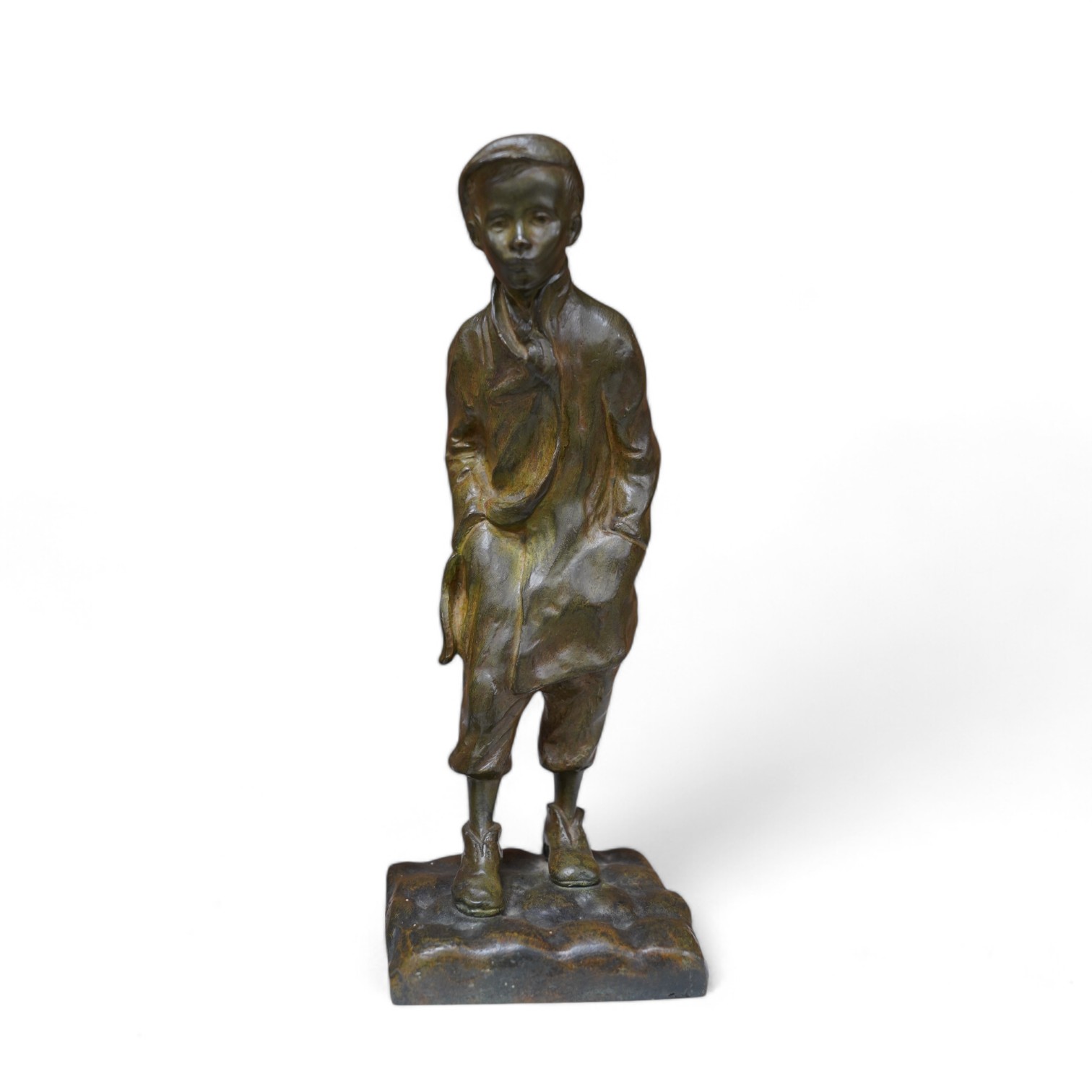 H. Chargeboeuf (French), bronze, figure of a youth with his hands in his pockets, 24cm. Condition - good